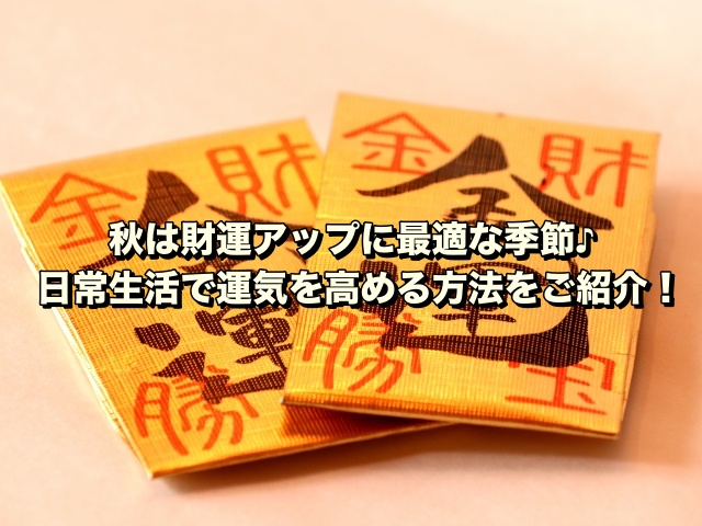 秋は財運アップに最適な季節♪日常生活で運気を高める方法をご紹介！