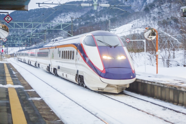 雪の日の新幹線